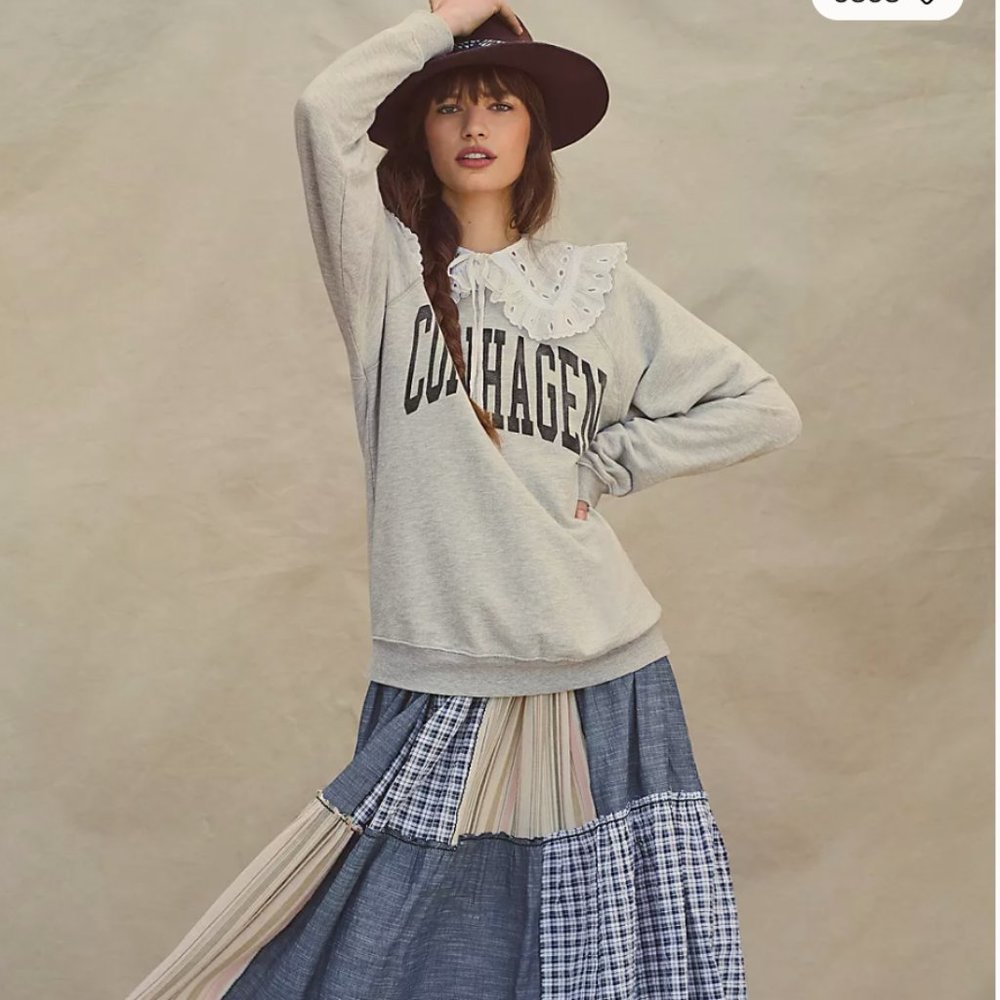 Free People Classic Crew Sweatshirt- Copenhagen